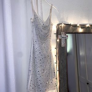 Small mini white sequenced dress